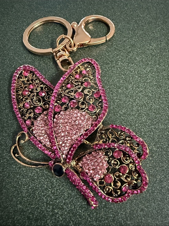 Accessories - Pink Crystal Butterfly Keychain